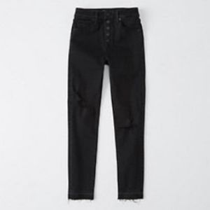 Abercrombie high rise button front skinny jeans